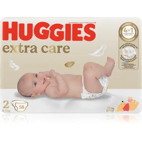 Huggies Huggies Extra Care Size 2 plenice za enkratno uporabo 3-6 kg 58 kos