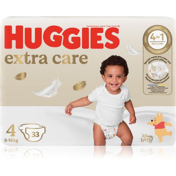 Huggies Huggies Extra Care Size 4 plenice za enkratno uporabo 8-16 kg 33 kos
