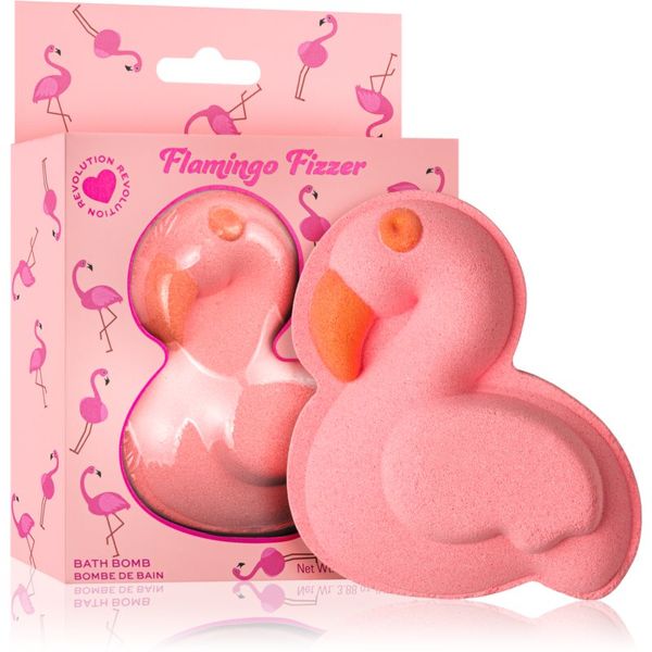 I Heart Revolution I Heart Revolution Bath Fizzer Flamingo kroglica za kopel z vonjem Pineapple & Peach 110 g