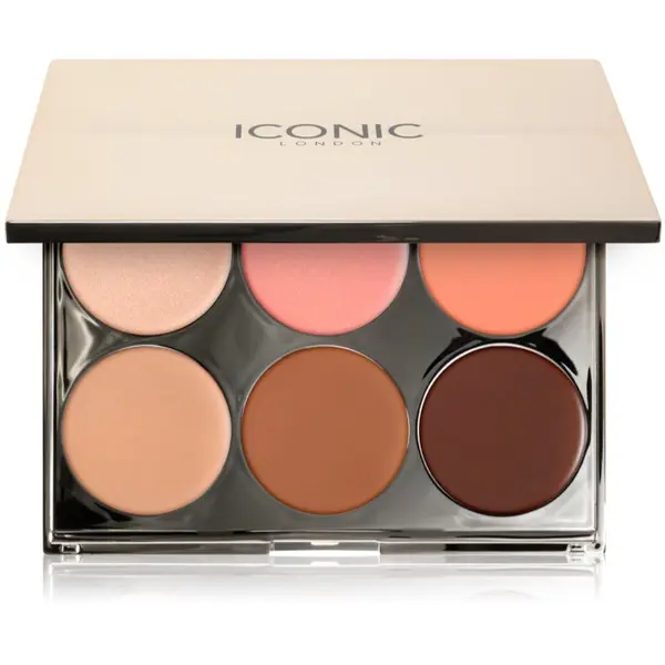 ICONIC London ICONIC London Multi-Use Cream Blush Bronze and Highlight Palette večnamenska paleta za obraz 6x3.2 g