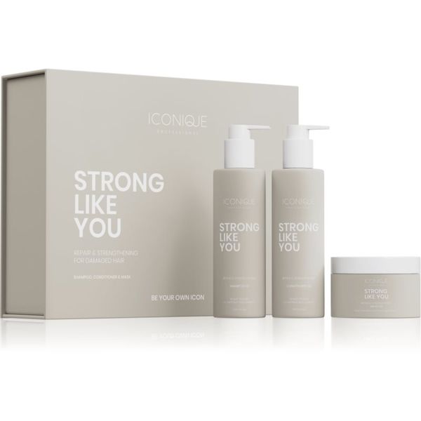 ICONIQUE Professional ICONIQUE Professional STRONG LIKE YOU Repair & Strengthening Set: Shampoo 250 ml, conditioner 250 ml set za poškodovane lase