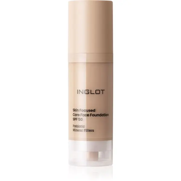 Inglot Inglot Skin Focused Care Face Foundation SPF 50 prekrivni tekoči puder SPF 50 odtenek 303 Porcelain Beige 30 ml