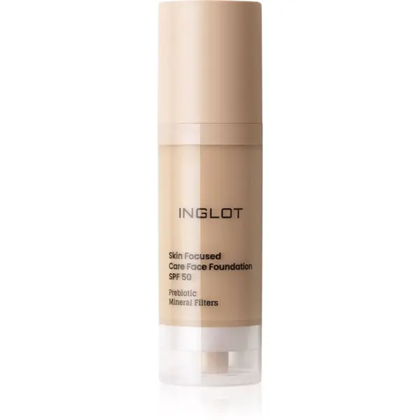 Inglot Inglot Skin Focused Care Face Foundation SPF 50 prekrivni tekoči puder SPF 50 odtenek Yellow Beige 30 ml