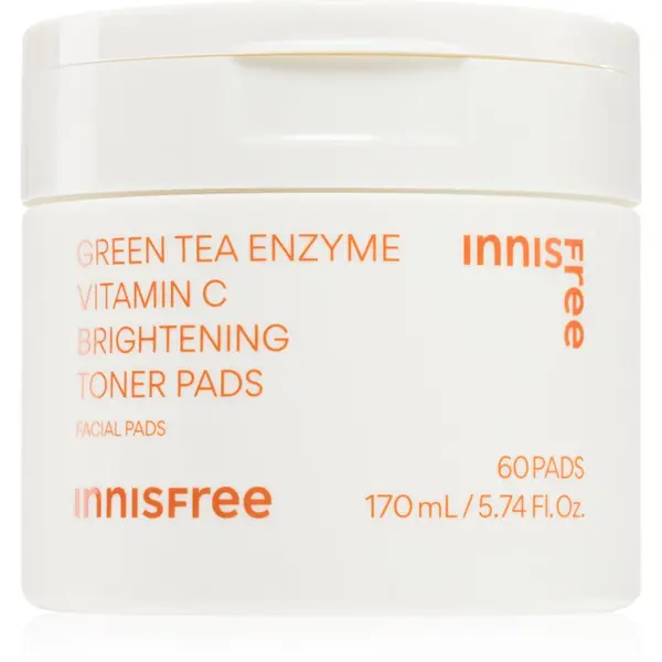 innisfree innisfree Green Tea Vitamin C Brightening Toner Pads tonizirajoče blazinice za osvetljevanje kože in hidratacijo 60 kos