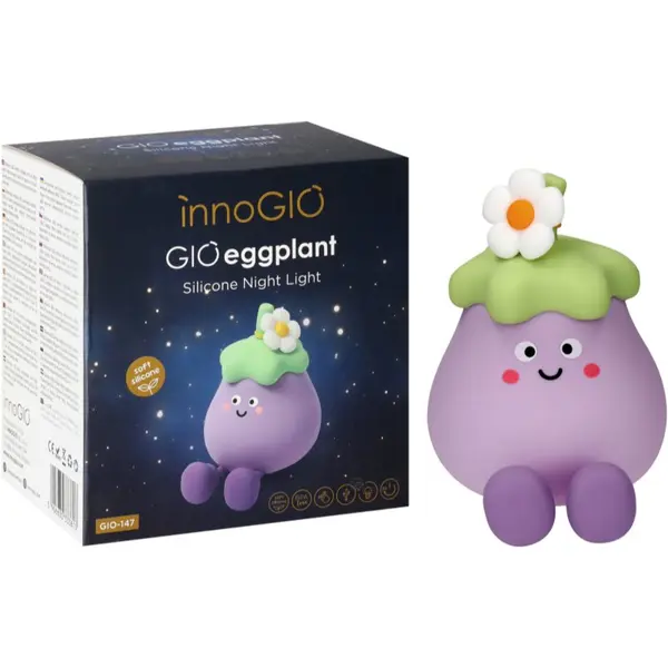 innoGIO innoGIO GIOeggplant zatemnitvena otroška LED-svetilka 1 kos