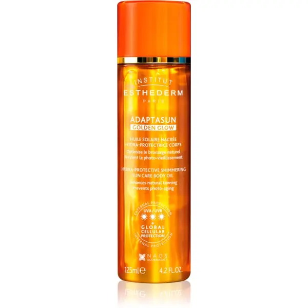 Institut Esthederm Institut Esthederm Adaptasun Golden Glow bleščeče olje z visoko UV zaščito 125 ml