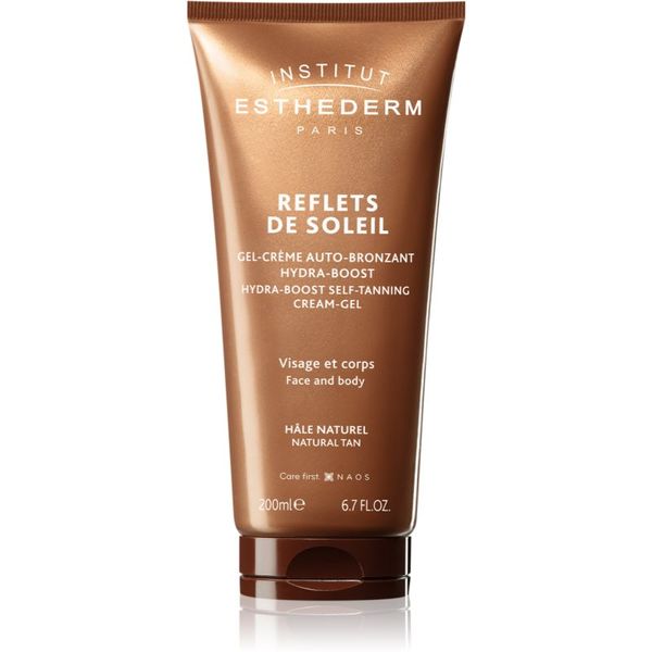 Institut Esthederm Institut Esthederm Reflets De Soleil Hydra-Boosst Self-Tanning Cream-Gel samoporjavitveni gel za obraz in telo 200 ml