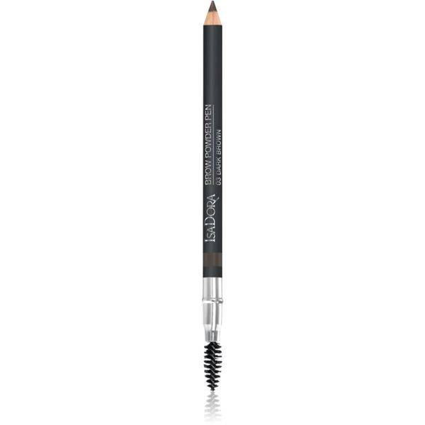 IsaDora IsaDora Brow Powder Pen svinčnik za obrvi s krtačko odtenek 03 Dark Brown 1,1 g