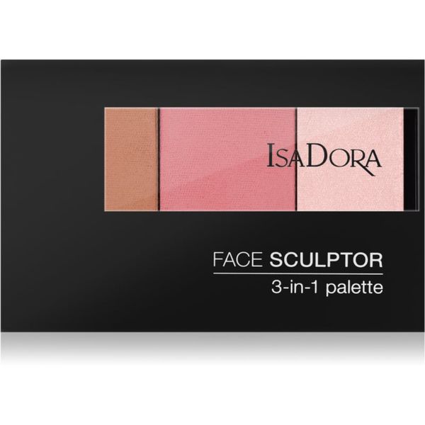 IsaDora IsaDora Face Sculptor 3-in-1 Palette posvetlitvena in bronz paleta odtenek 62 Cool Pink 12 g
