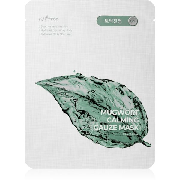 Isntree Isntree Real Mugwort pomirjevalna tekstilna maska za občutljivo in razdraženo kožo 1 kos