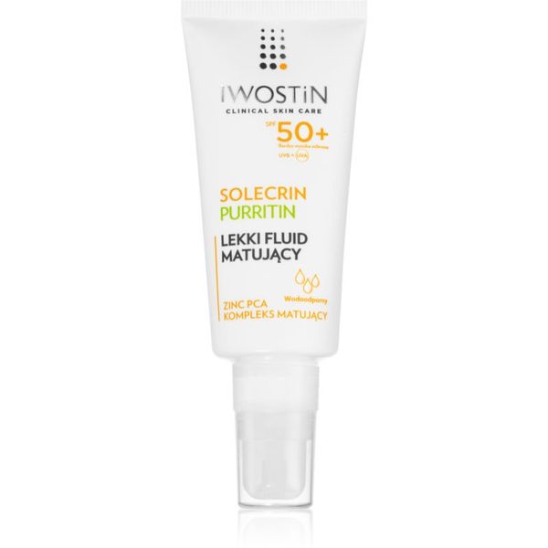 Iwostin Iwostin Solecrin matirajoči fluid za mastno k aknam nagnjeno kožo SPF 50+ 40 ml