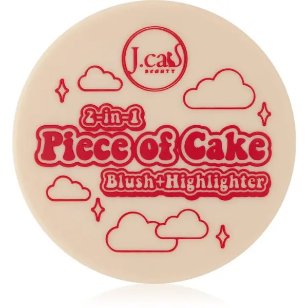 J.Cat Beauty J.Cat Beauty 2 In 1 Piece Of Cake rdečilo z osvetljevalcem odtenek 103 McFlirty 12.1 g