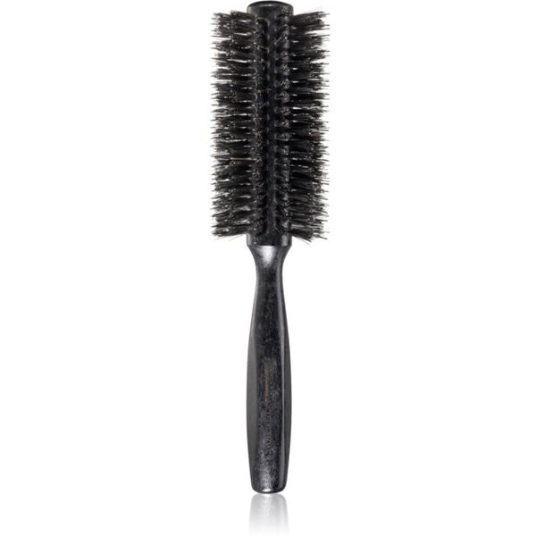 Janeke Janeke Black Line Tumbled Wood Hairbrush Ø 55mm okrogla krtača za lase z najlonskimi in prašičjimi ščetinami