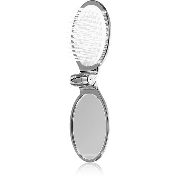 Janeke Janeke Chromium Line Folding Hair-Brush with Mirror glavnik za lase z ogledalom 9,5 x 5,5 x 3,5 cm