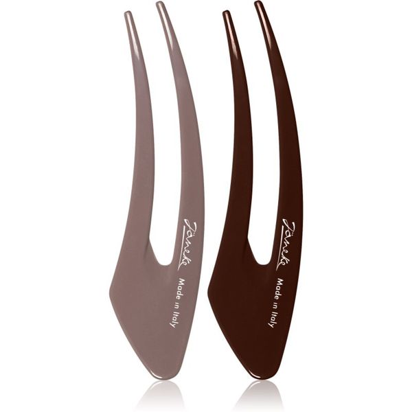 Janeke Janeke Hair Clip sponke za lase Brown 2x12,5 cm