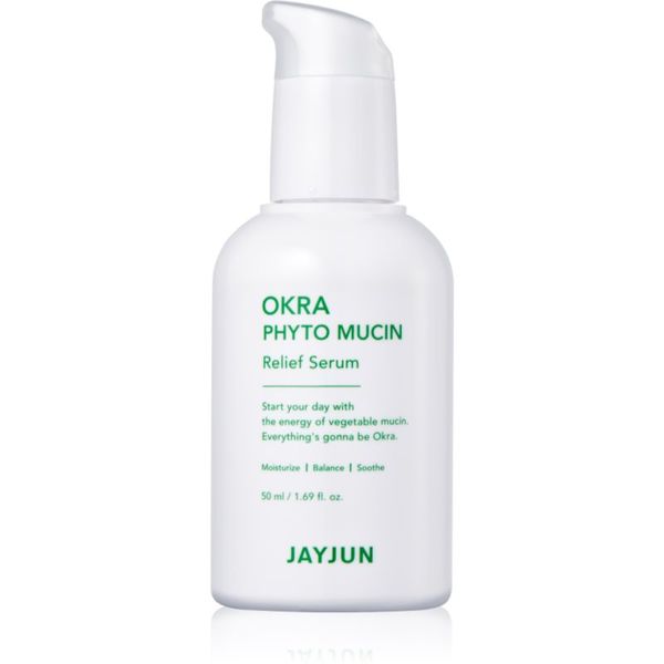 Jayjun Jayjun Okra Phyto Mucin nežni serum za obraz za pomiritev in okrepitev občutljive kože 50 ml