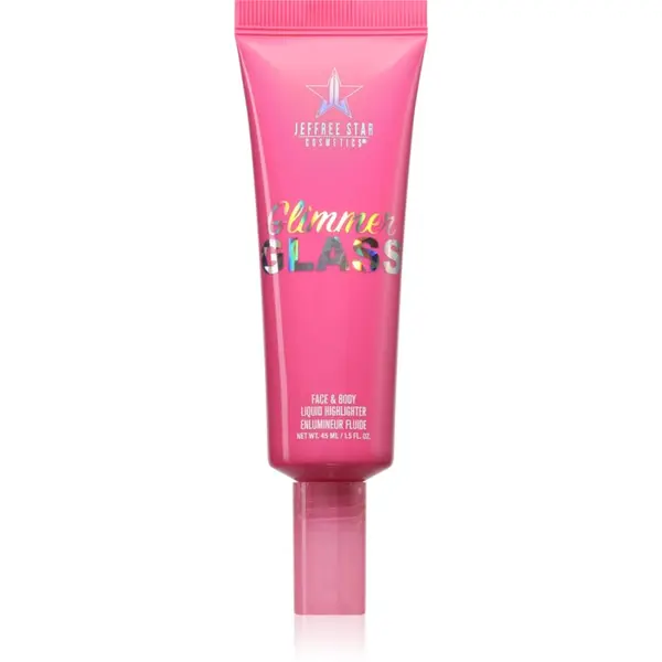 Jeffree Star Cosmetics Jeffree Star Cosmetics Glimmer Glass Face & Body Highlighter tekoči osvetljevalec za telo in obraz odtenek Glistening Gold 45 ml