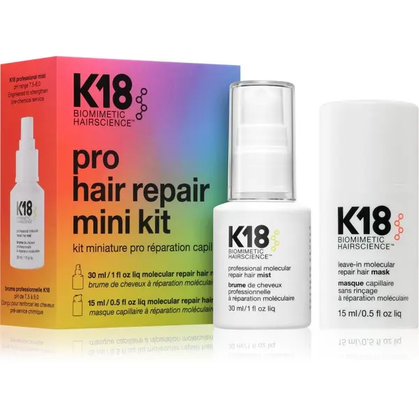 K18 K18 Molecular Repair Mini Kit darilni set za poškodovane lase 2 kos