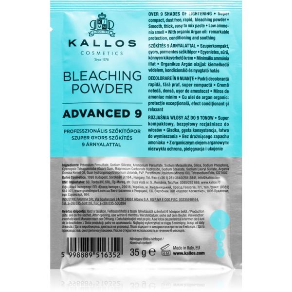 Kallos Kallos Bleaching Powder Advanced 9 puder za posvetlitev in pramene 35 g