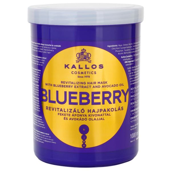 Kallos Kallos Blueberry revitalizacijska maska za suhe, poškodovane, kemično obdelane lase 1000 ml