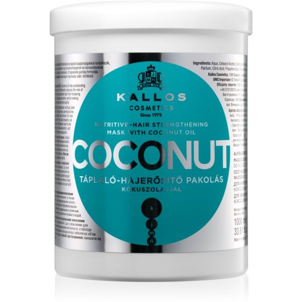 Kallos Kallos Coconut hranilna maska za šibke lase 1000 ml