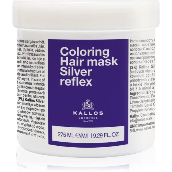 Kallos Kallos Coloring Hair Mask Silver Reflex maska za lase za nevtralizacijo rumenih odtenkov 275 ml