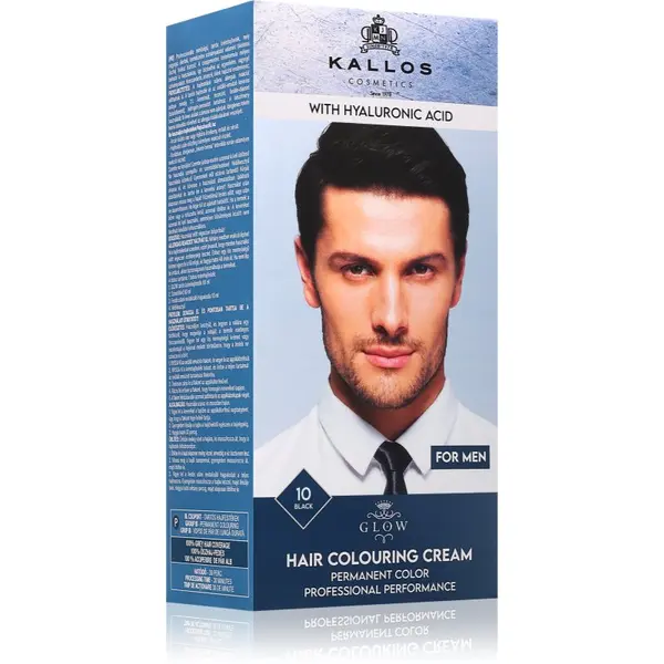 Kallos Kallos Glow Lasting Cream Colour permanentna barva za lase za moške odtenek Black 60 ml