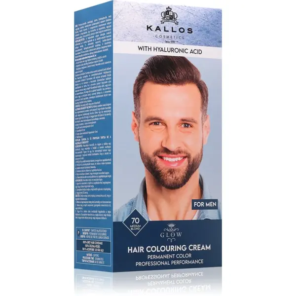 Kallos Kallos Glow Lasting Cream Colour permanentna barva za lase za moške odtenek Medium Blond 60 ml