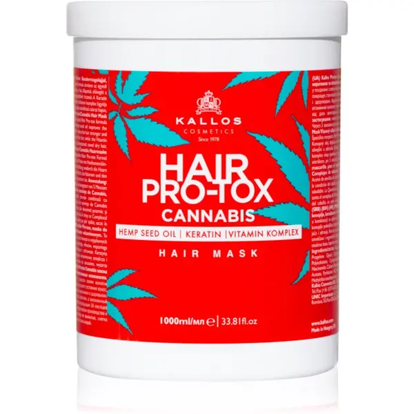 Kallos Kallos Hair Pro-Tox Cannabis regeneracijska maska za lase s konopljinim oljem 1000 ml