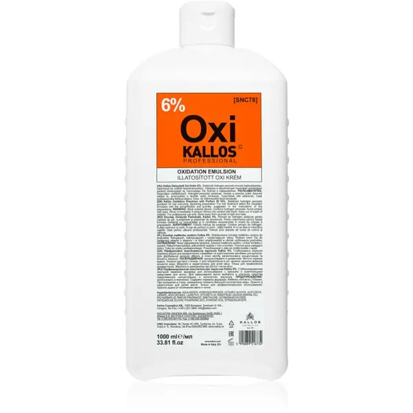 Kallos Kallos Kallos Classic Oxi kremasti peroksid 6% za profesionalno uporabo 1000 ml