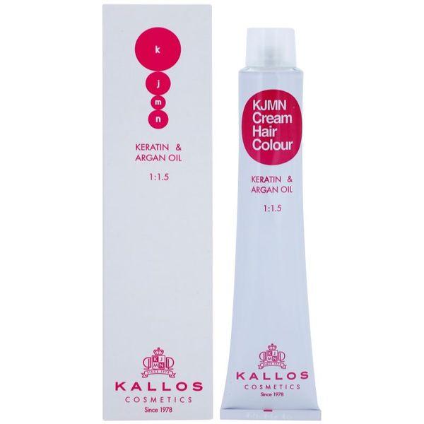 Kallos Kallos KJMN Cream Hair Colour Keratin & Argan Oil barva za lase s keratinom in arganovim oljem odtenek 5.62 Light Red Violet Brown  100 ml