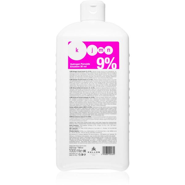 Kallos Kallos KJMN Hydrogen Peroxide oksidacijska emulzija 9 % 30 vol. za profesionalno uporabo 1000 ml