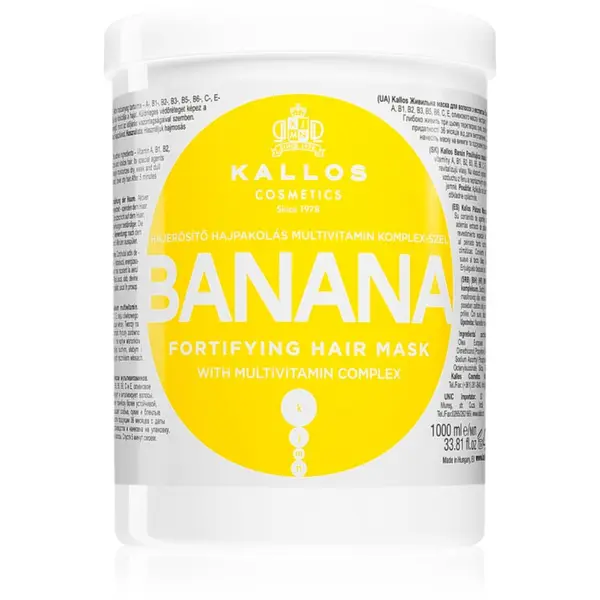 Kallos Kallos KJMN Professional Banana maska za okrepitev las z multivitaminskim kompleksom 1000 ml