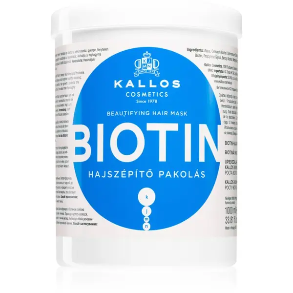 Kallos Kallos KJMN Professional Biotin maska za tanke, šibke in lomljive lase 1000 ml