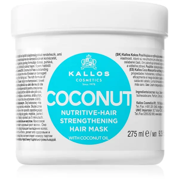 Kallos Kallos KJMN Professional Coconut hranilna maska za šibke lase 275 ml