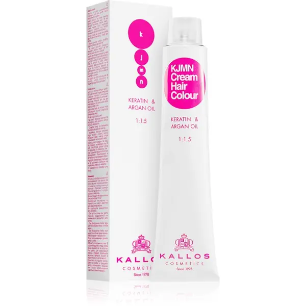 Kallos Kallos KJMN Professional Cream Hair Colour Keratin & Argan Oil barva za lase s keratinom in arganovim oljem odtenek 7.31 Cappuccino 100 ml
