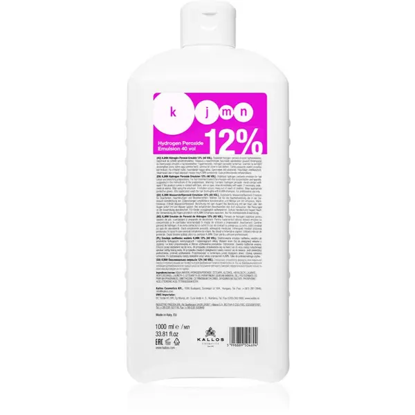 Kallos Kallos KJMN Professional Hydrogen Peroxide oksidacijska emulzija 12 % 40 vol. za profesionalno uporabo 1000 ml