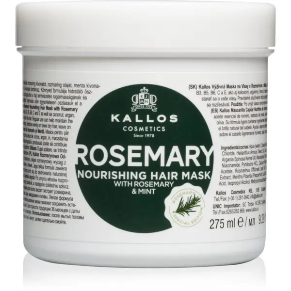 Kallos Kallos KJMN Professional Rosemary maska za lase 275 ml
