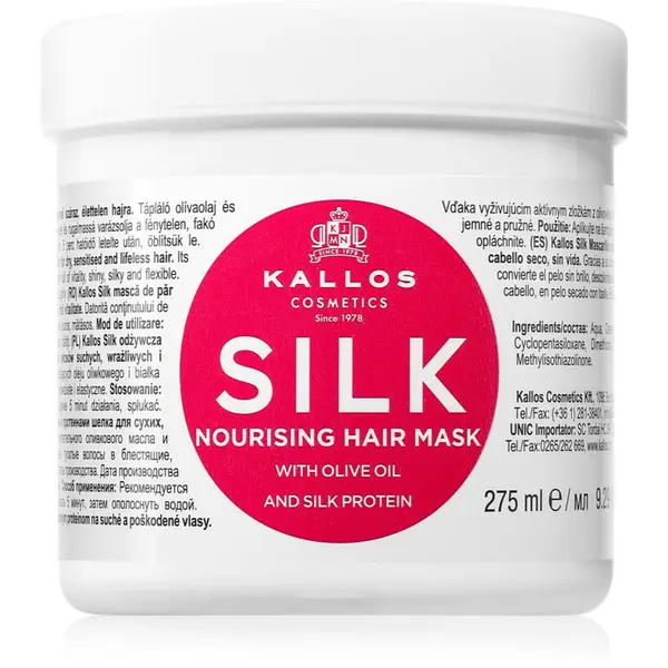 Kallos Kallos KJMN Professional Silk maska za suhe in občutljive lase 275 ml