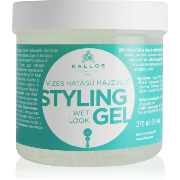 Kallos Kallos KJMN Wet Look Styling Gel gel za lase z mokrim učinkom 275 ml