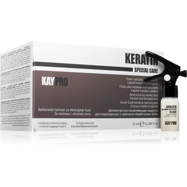 Kaypro Kaypro Keratin Filler fluid za poškodovane lase za profesionalno uporabo 12x10 ml