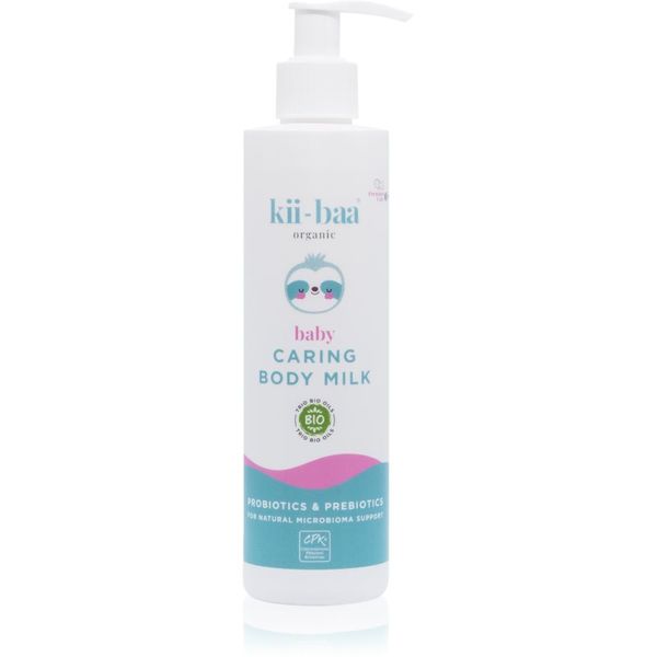 kii-baa® organic kii-baa® organic Baby Caring Body Milk negovalni losjon za telo s probiotiki in prebiotiki za otroke od rojstva 250 ml