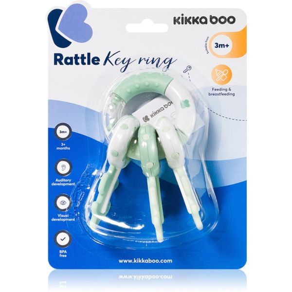 Kikkaboo Kikkaboo Rattle Keychain ropotuljica 3 m+ Mint 1 kos