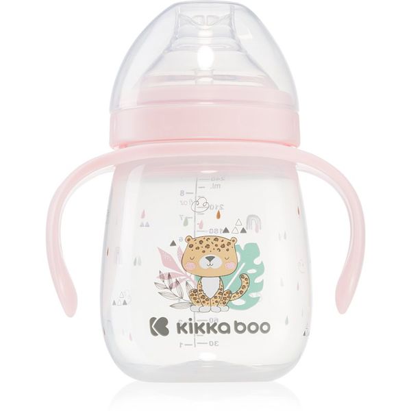 Kikkaboo Kikkaboo Savanna Cup with Silicone Spout skodelica z ročaji 6 m+ Pink 240 ml