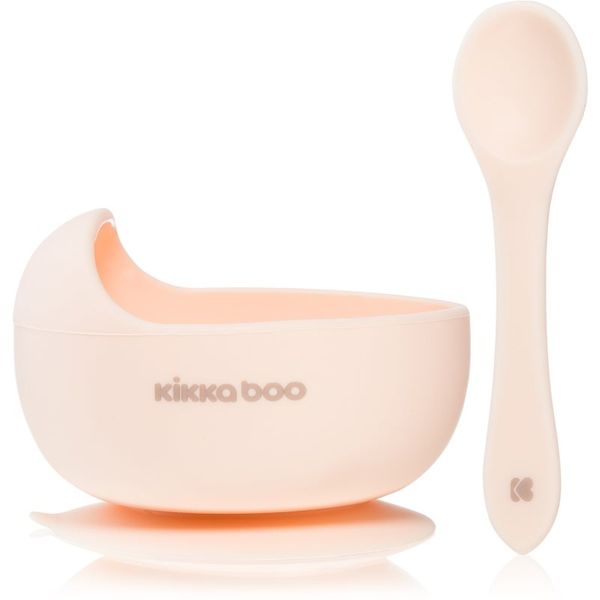 Kikkaboo Kikkaboo Silicone Bowl with Spoon silikonska posoda z žličko 4 m+ Pink 2 kos