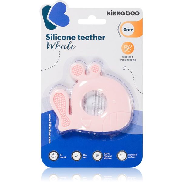 Kikkaboo Kikkaboo Silicone Teether Whale grizalo Pink 1 kos