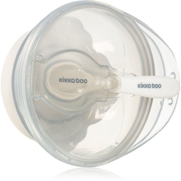 Kikkaboo Kikkaboo Suction Bowl with Spoon skledica z žličko s pokrovčkom 4 m+ Beige 1 kos