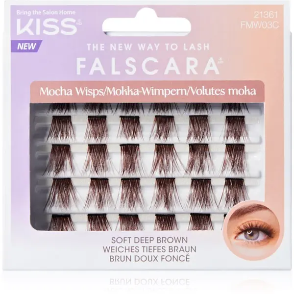 KISS KISS Falscara Multi Wisps šopaste lepilne trepalnice Mocha 24 kos