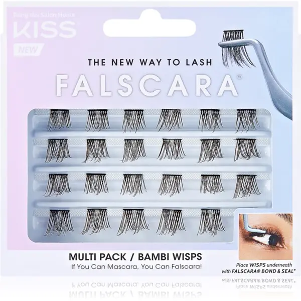 KISS KISS Falscara Wisp šopaste lepilne trepalnice z vozličkom Bambi 24 kos