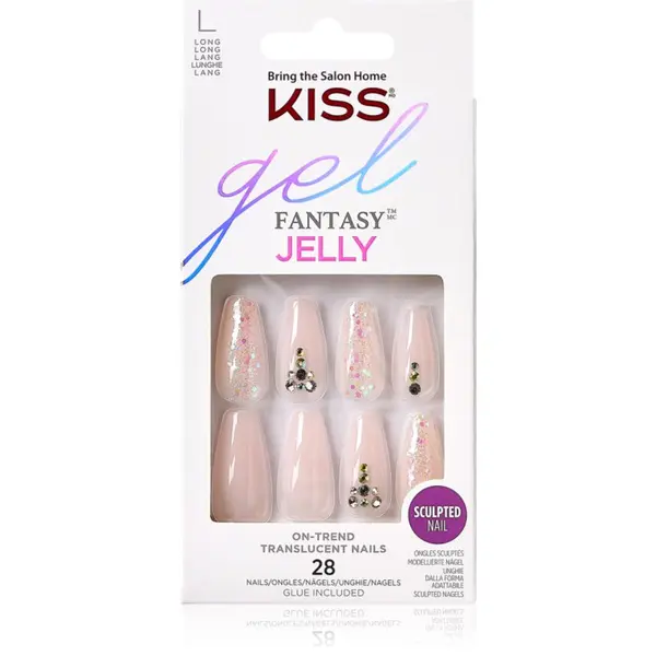 KISS KISS Gel Fantasy Jelly umetni nohti Jelly Juice 28 kos